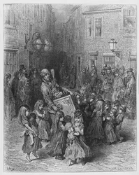 El órgano en la corte, ilustración de 